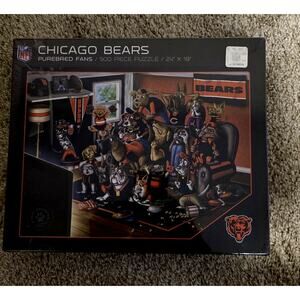 NFL Chicago Bears Football Fans A Real Nailbiter Dogs Puzzle 500 Pc NEW SEALED